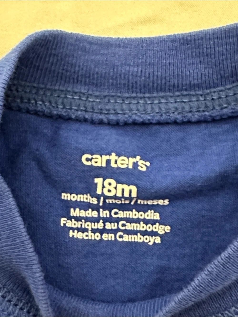 Carter's Light Blue Baby Romper with Elephant Print
